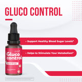 Nature’s NutriWave GlucoControl liquid supplement side view showing dropper