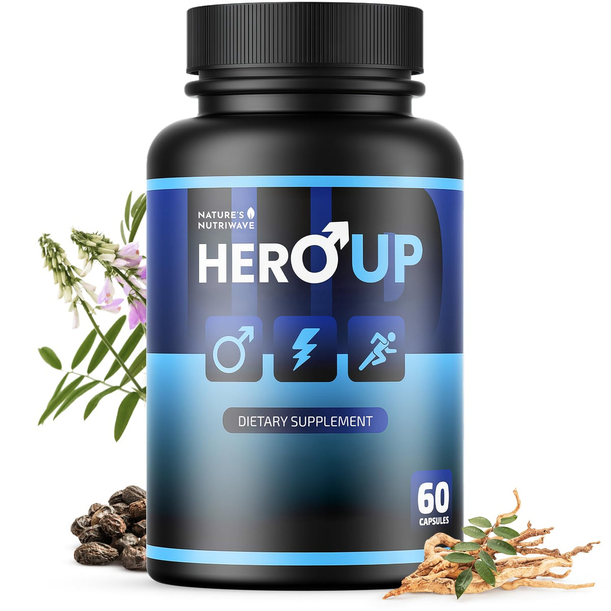 Nature’s NutriWave HeroUP Sleep Supplement 60 Capsules front view