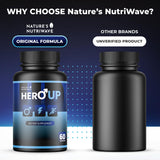 Nature’s NutriWave HeroUP Sleep Supplement capsules in hand
