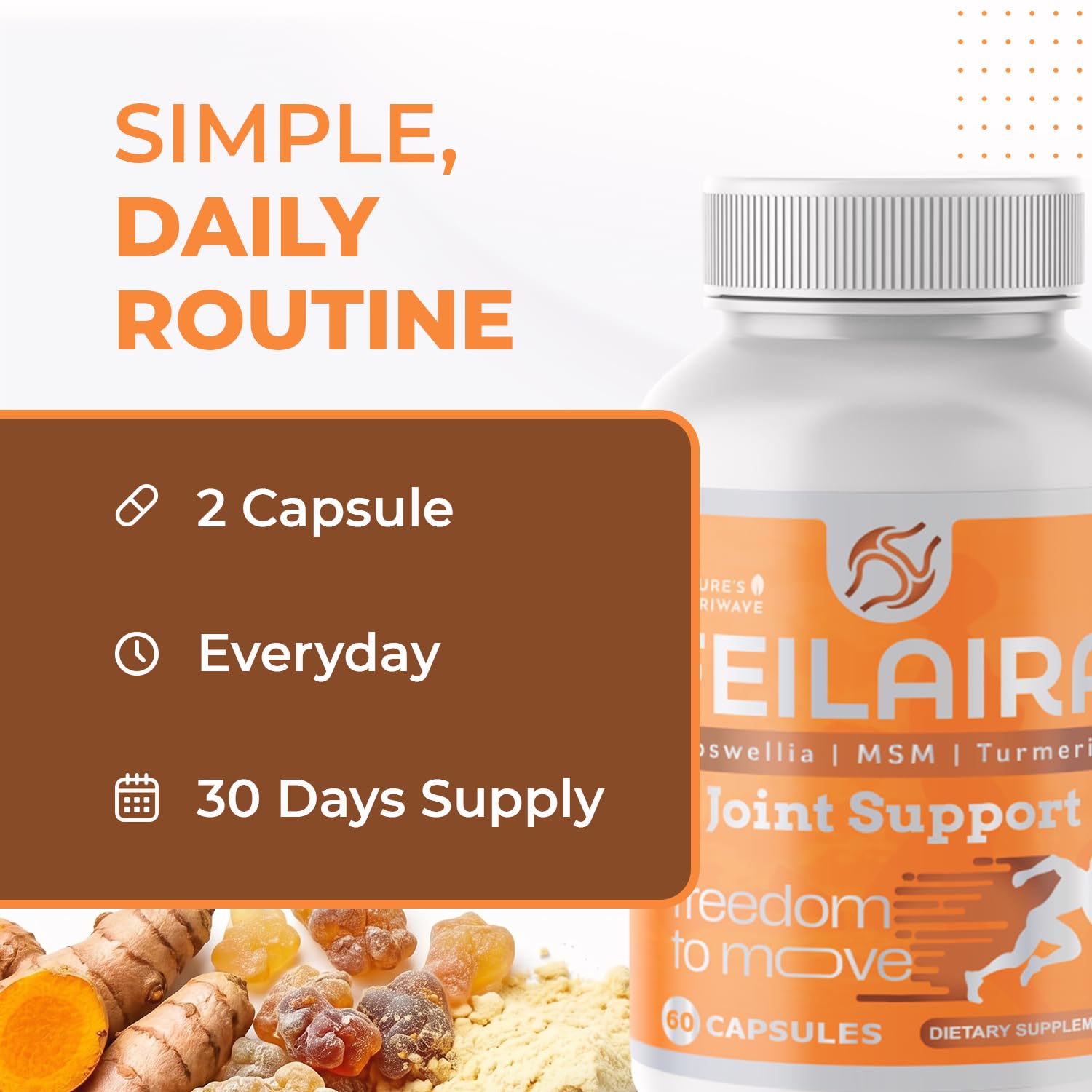 Nature’s NutriWave Joint Support Blend 60 Capsules with a glass of water