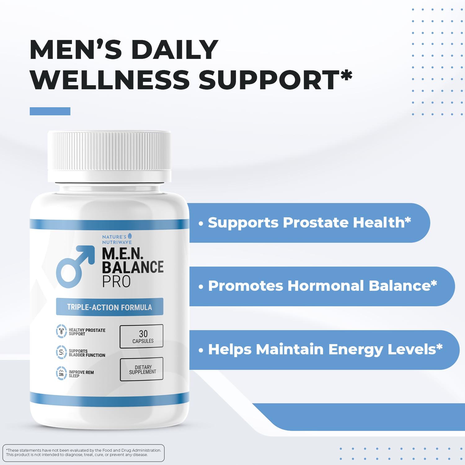 Nature’s NutriWave M.E.N. Balance Pro bottle with capsules