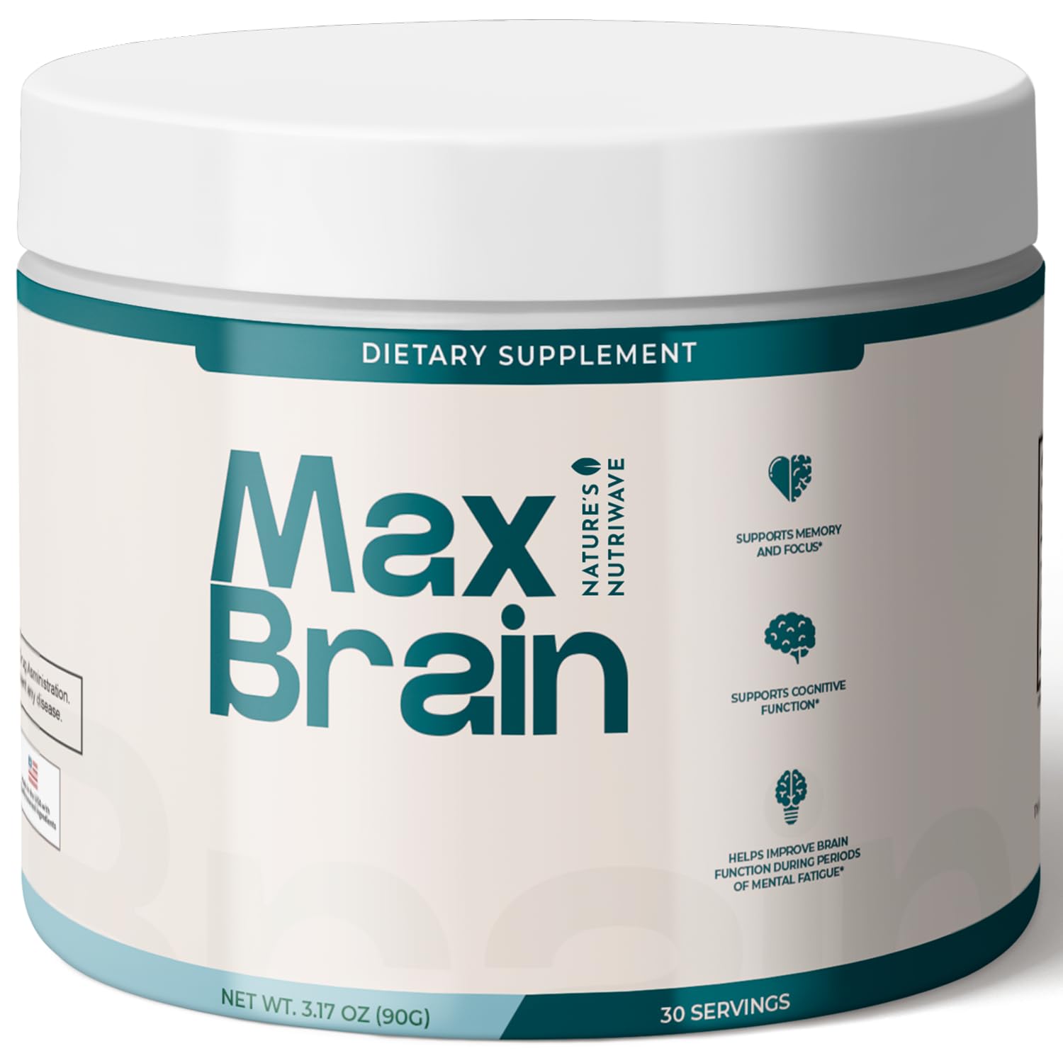 Nature’s NutriWave Max Brain Daily Wellness Powder front view