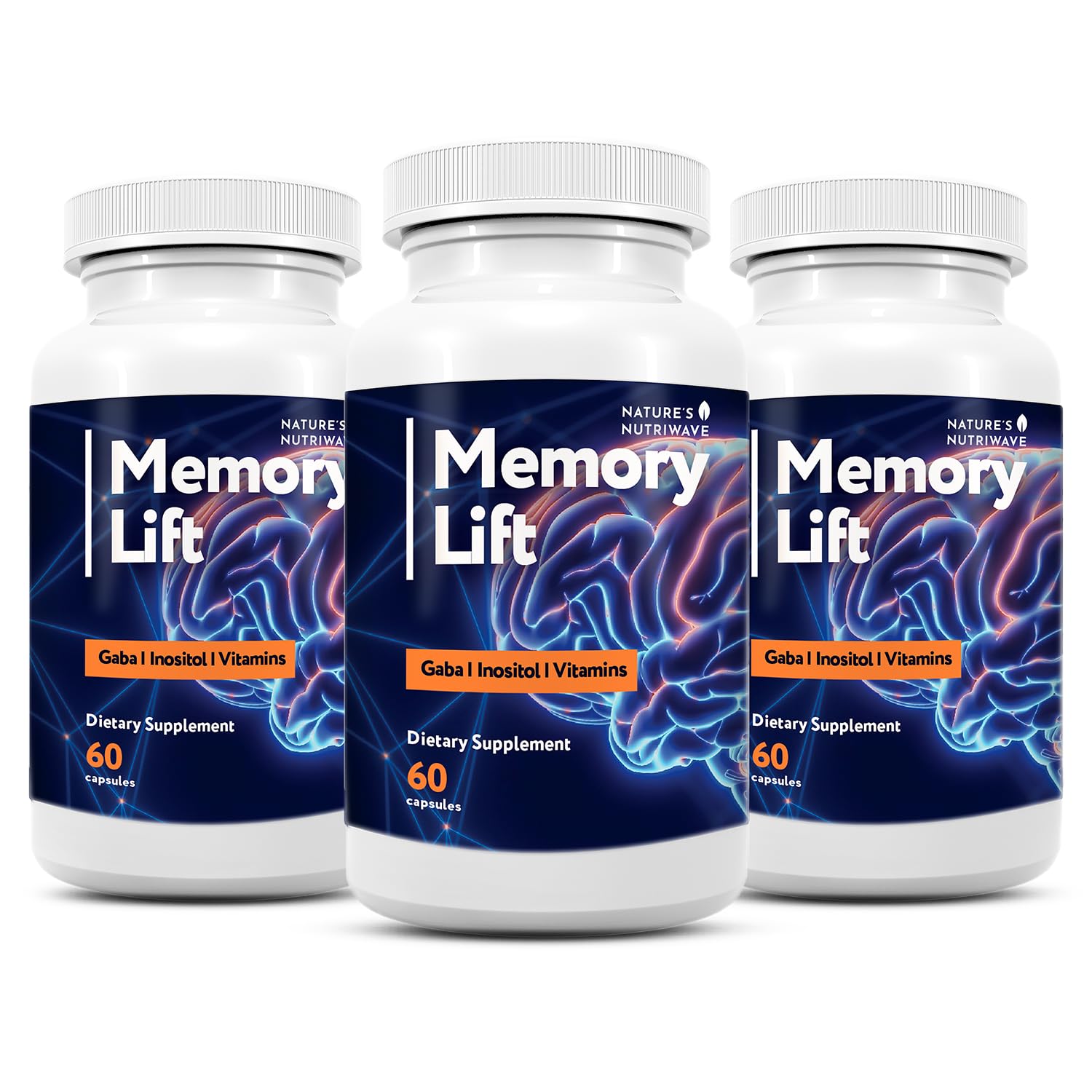Nature’s NutriWave Memory Lift 60 Capsules front view