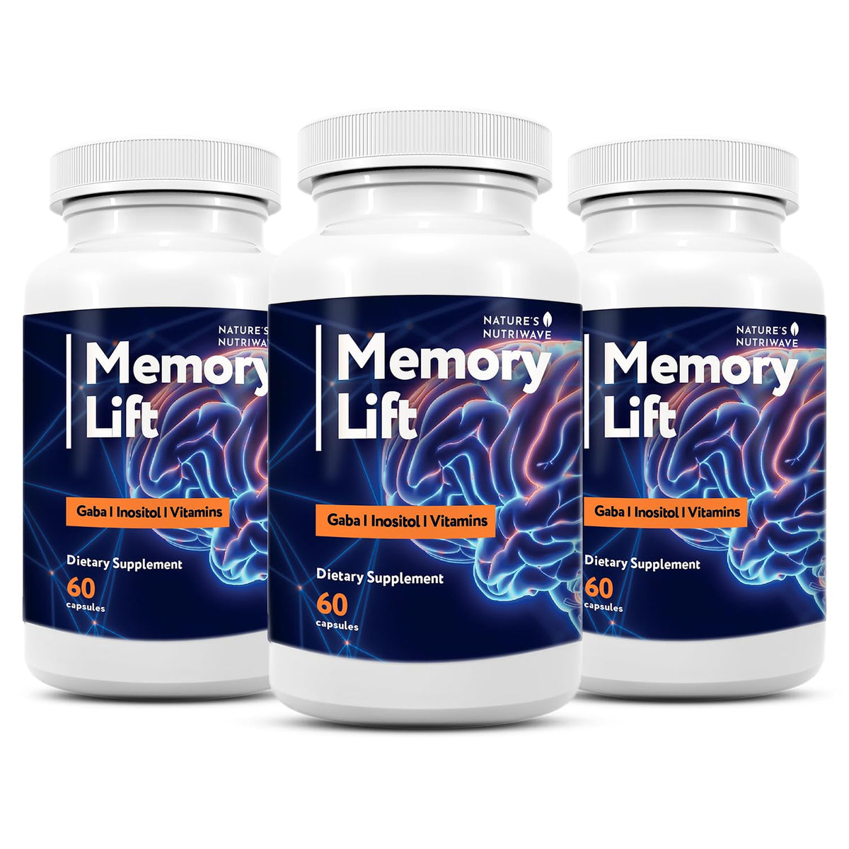 Nature’s NutriWave Memory Lift 60 Capsules front view
