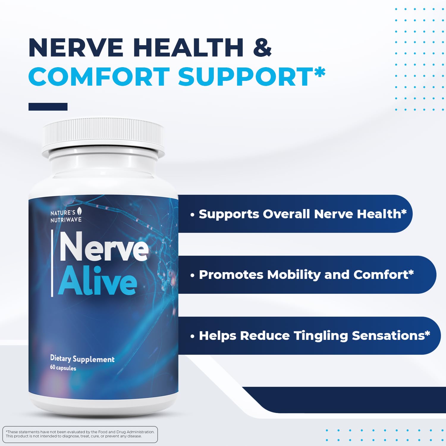 Nature’s NutriWave NerveAlive supplement capsules close-up