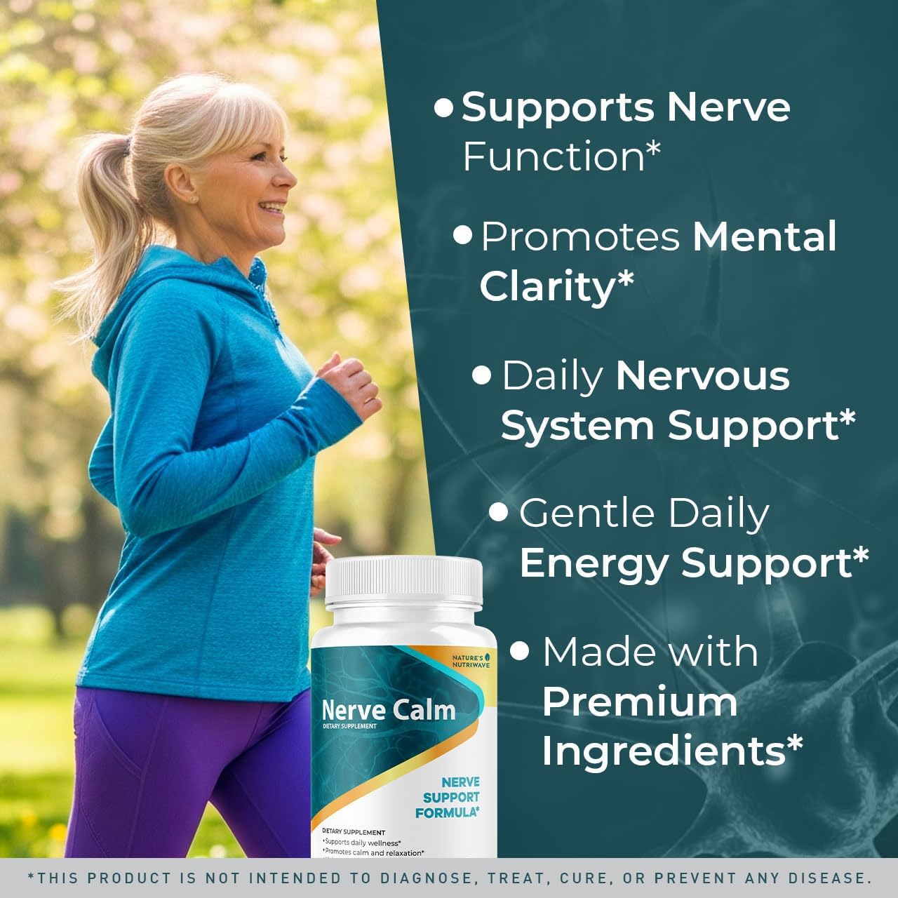 Nature’s NutriWave NerveCalm bottle and two capsules