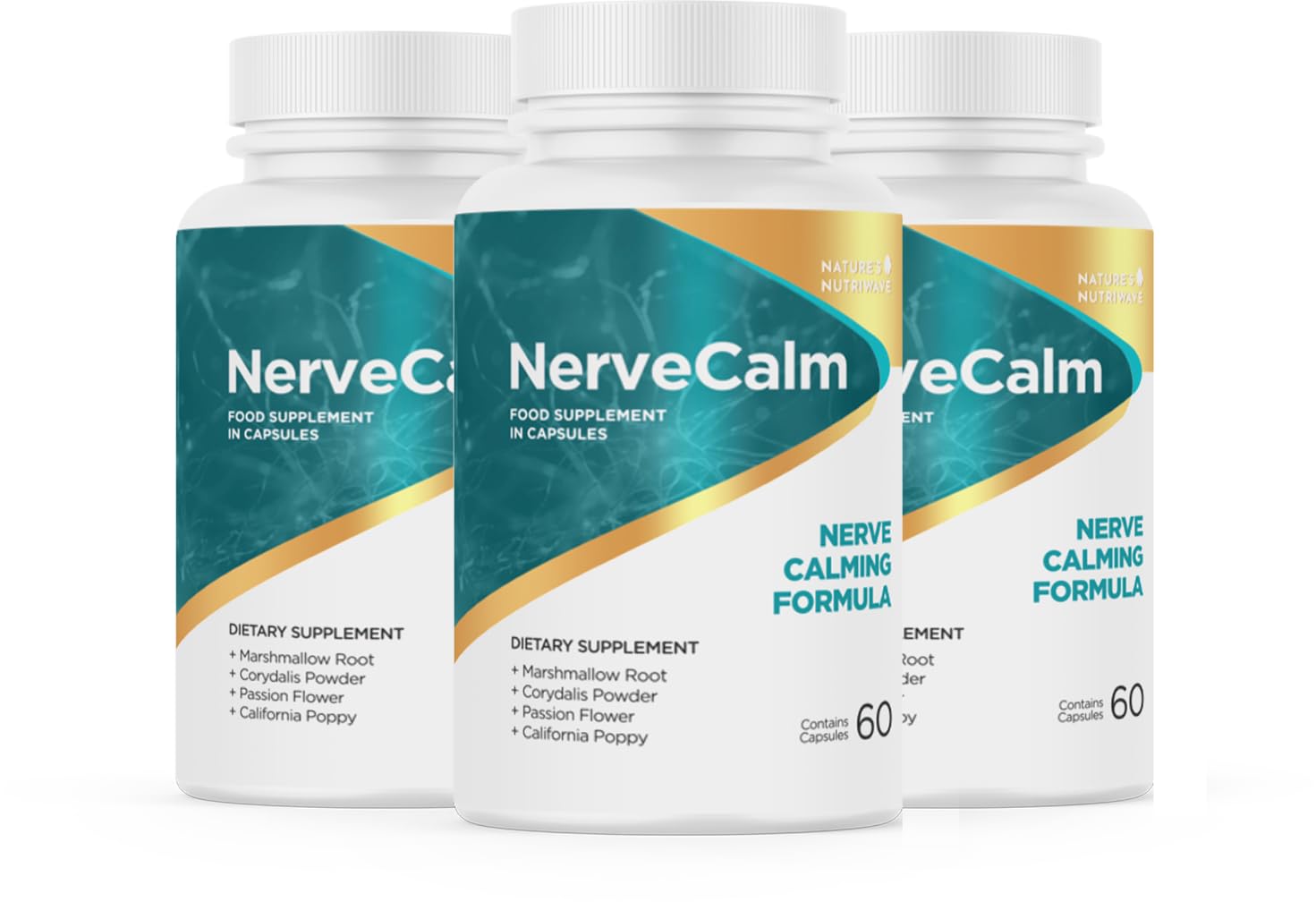 Nature’s NutriWave NerveCalm Herbal Supplement bottle front view