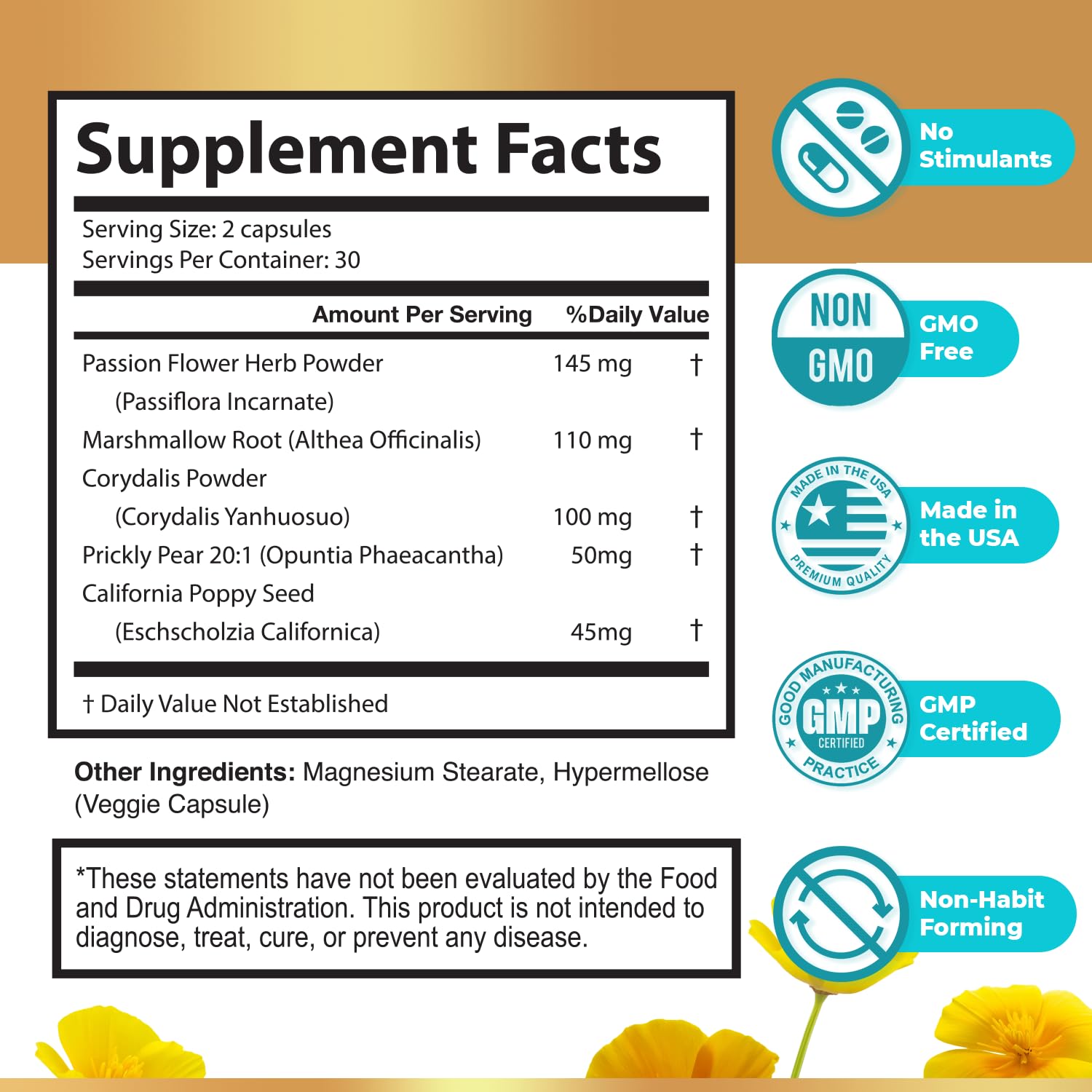Nature’s NutriWave NerveCalm Herbal Supplement capsules on a wooden table