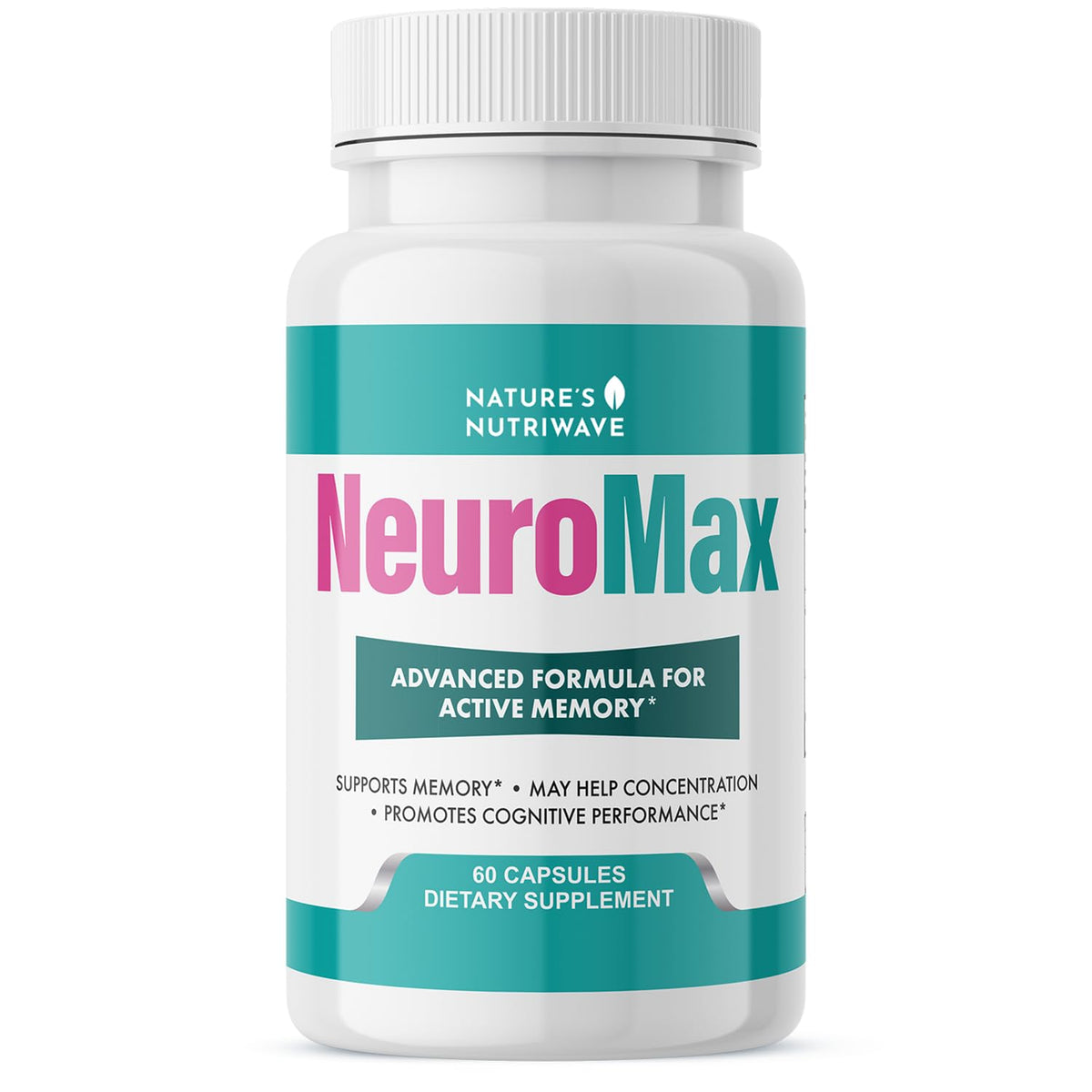 Nature’s NutriWave NeuroMax Herbal Supplement bottle front view