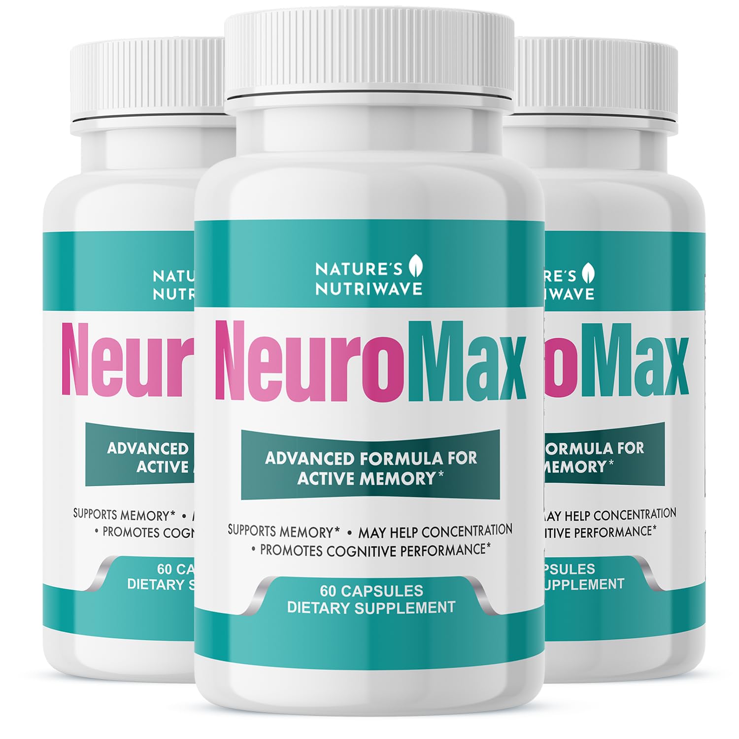 Nature’s NutriWave NeuroMax Herbal Supplement bottle front view
