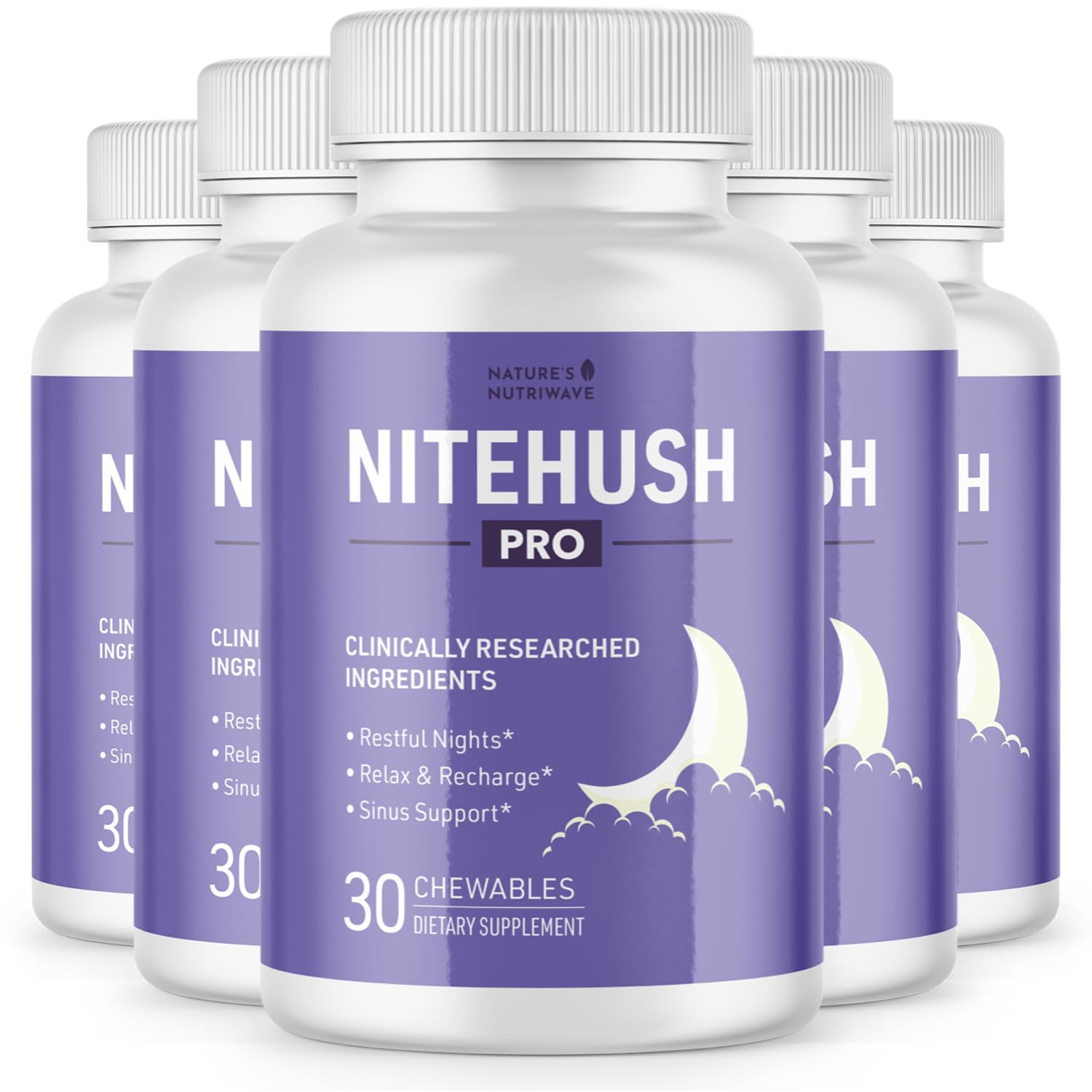 Nature’s NutriWave NiteHush Pro Chewables 30 Ct front view