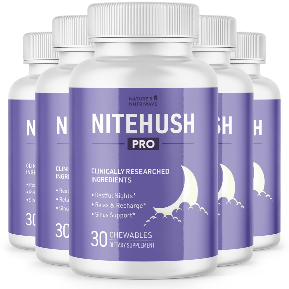 Nature’s NutriWave NiteHush Pro Chewables 30 Ct front view