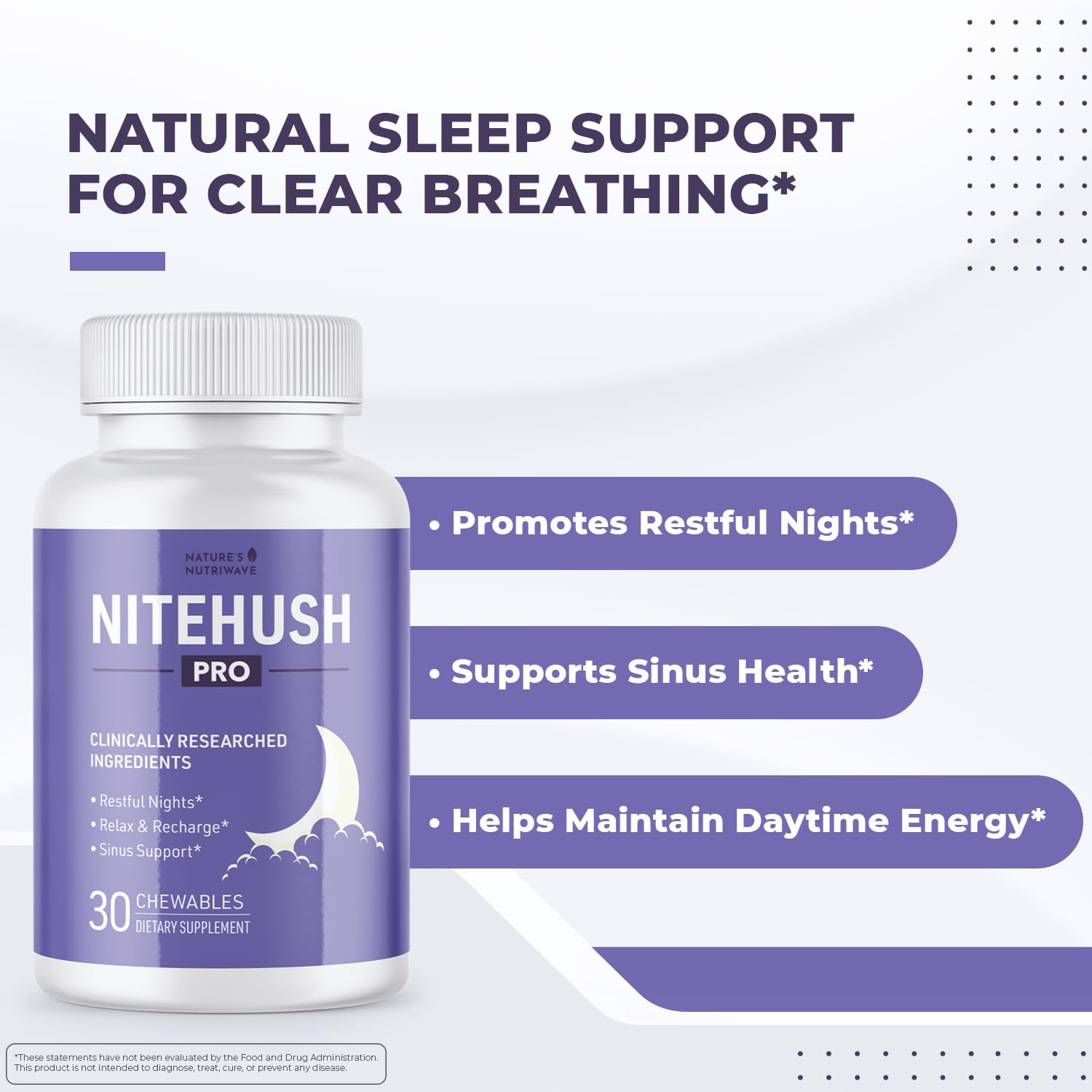 Nature’s NutriWave NiteHush Pro Chewables packaging