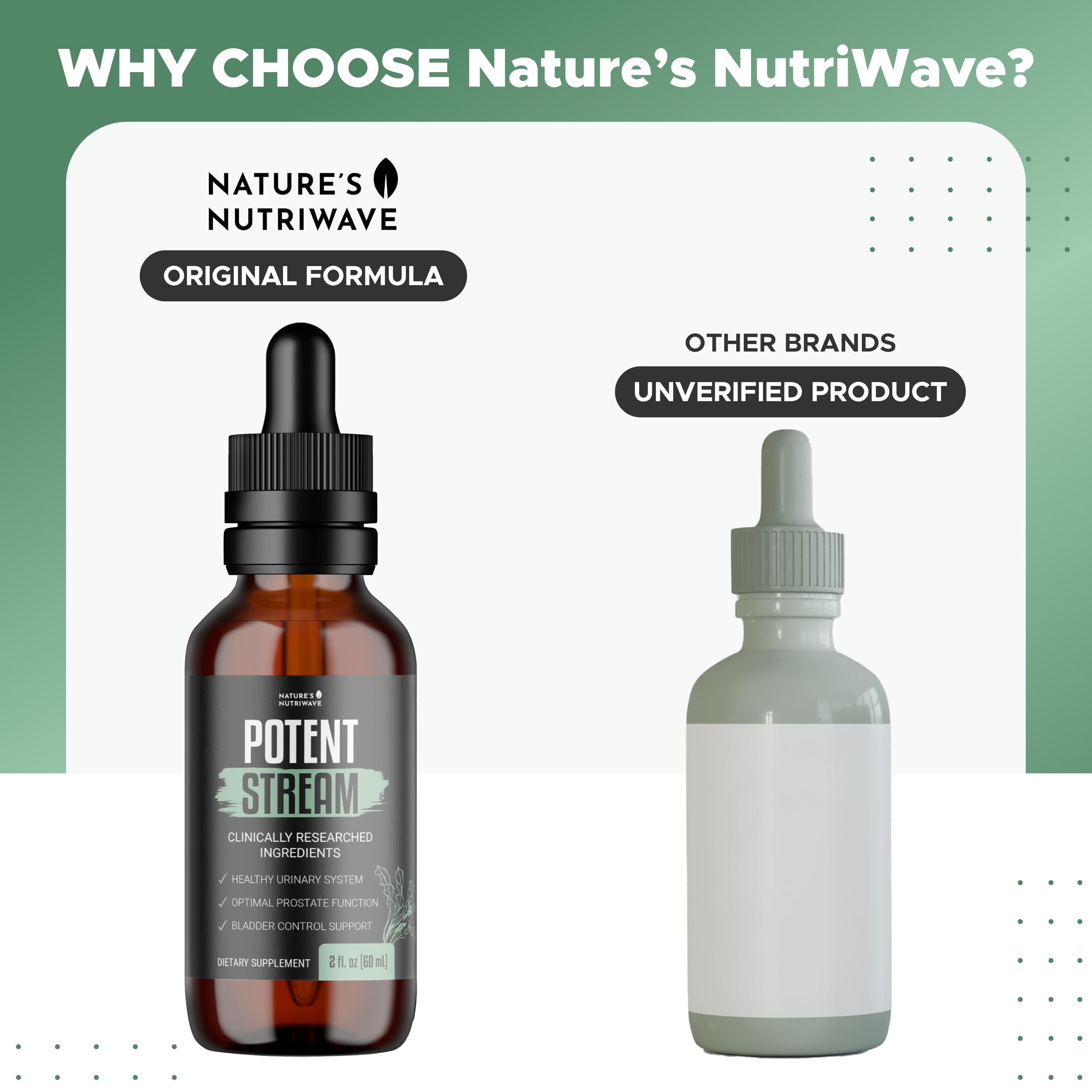 Nature’s NutriWave PotentStream Saw Palmetto 222g side view