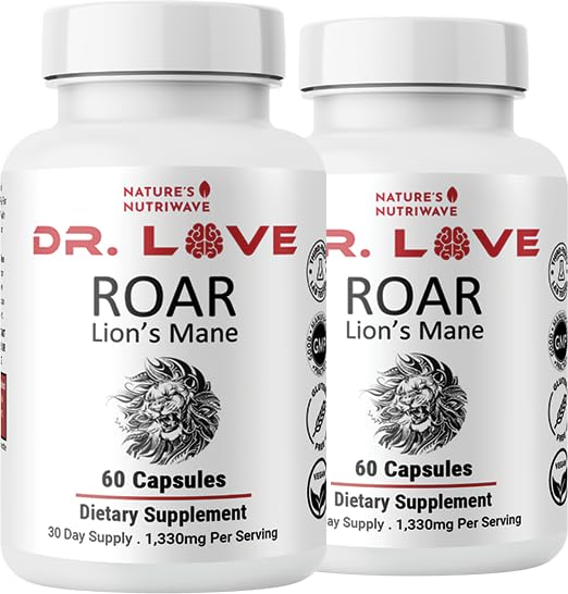 Nature’s NutriWave ROAR Lion’s Mane Mushroom Supplement front view