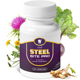 Nature’s NutriWave Steel Bite Pro 58g front view with capsules