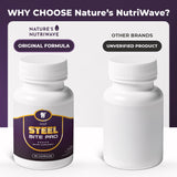 Nature’s NutriWave Steel Bite Pro 58g product packaging on a countertop