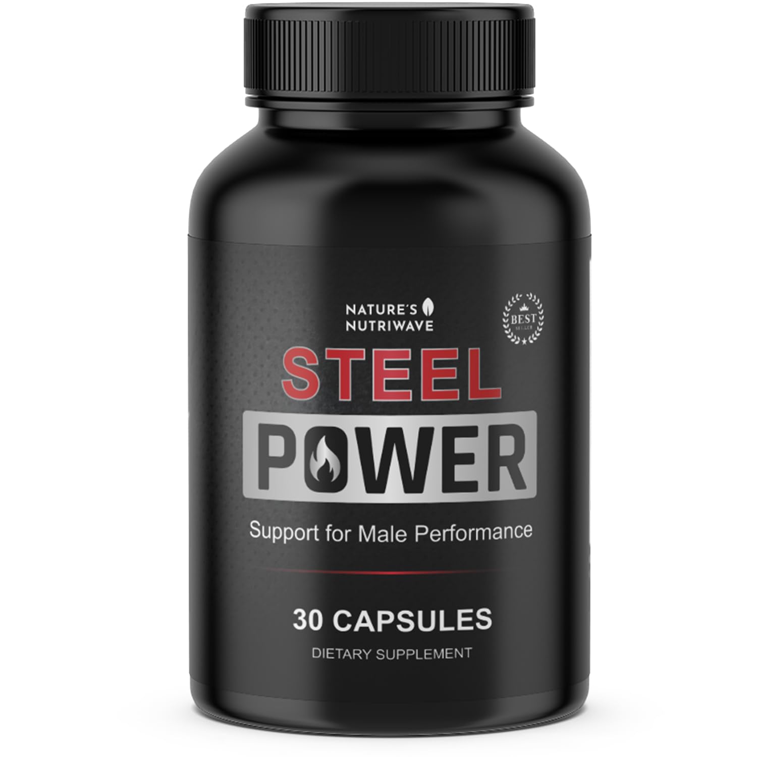 Nature's NutriWave Steel Power daily supplement capsule bottle front view