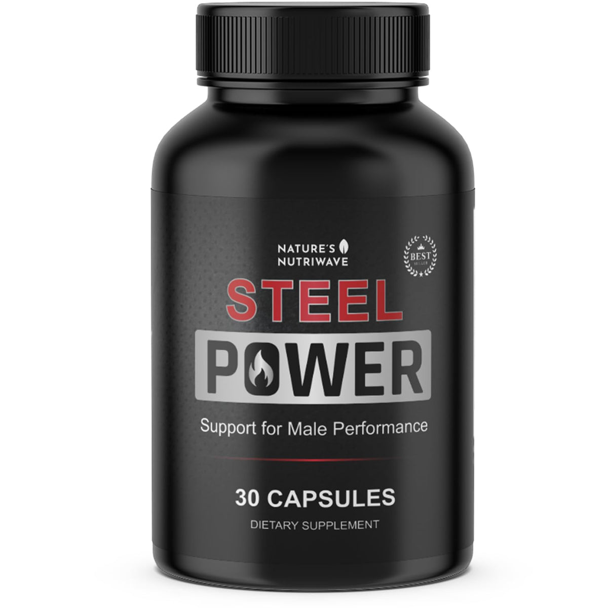 Nature's NutriWave Steel Power daily supplement capsule bottle front view