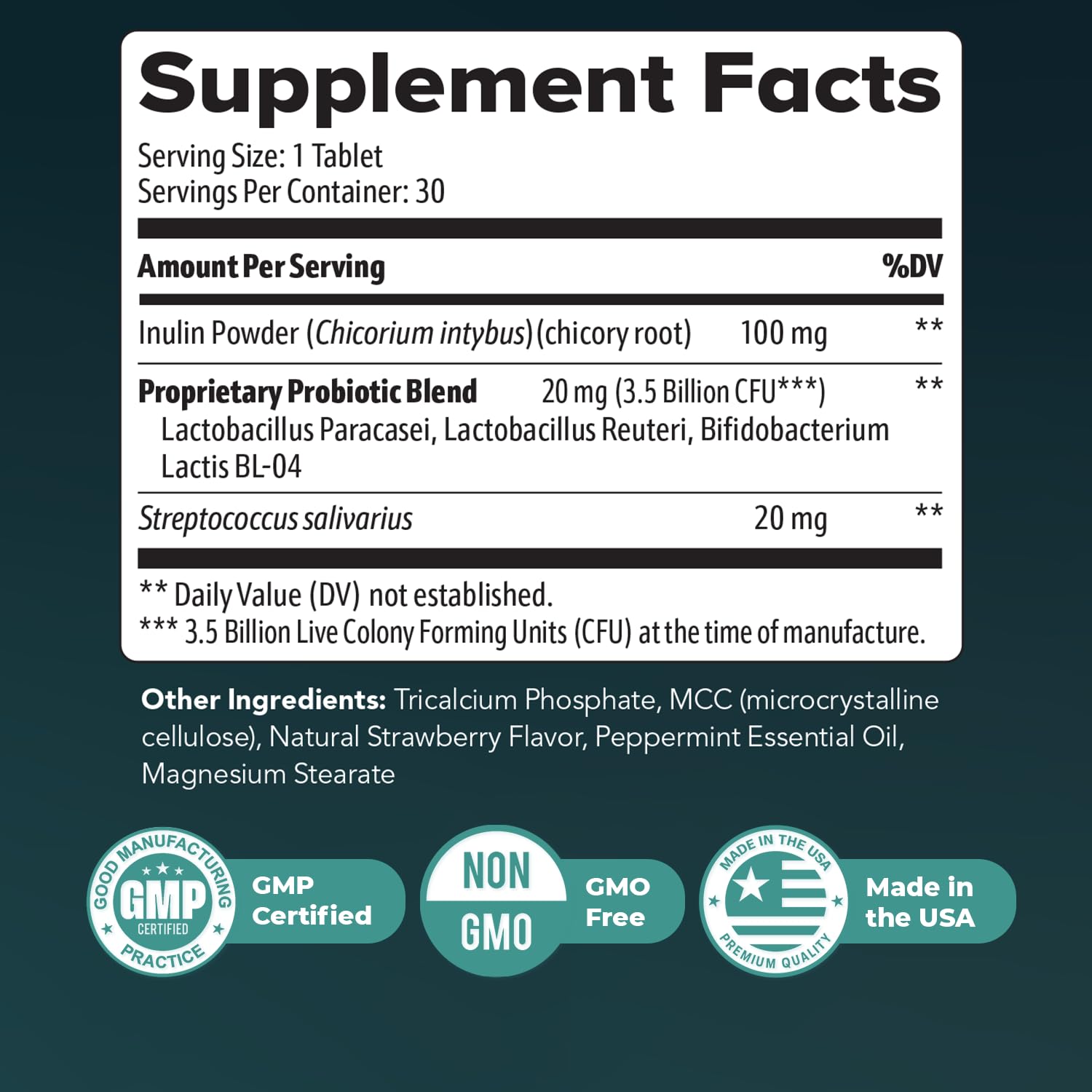 Nature’s NutriWave Synaptigen Probiotic Blend tablet close-up
