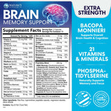 Nature's Peak Brain Memory Supplement 3X Strength capsule bottle side view