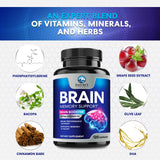 Nature's Peak Brain Memory Supplement 3X Strength capsules with a glass of water