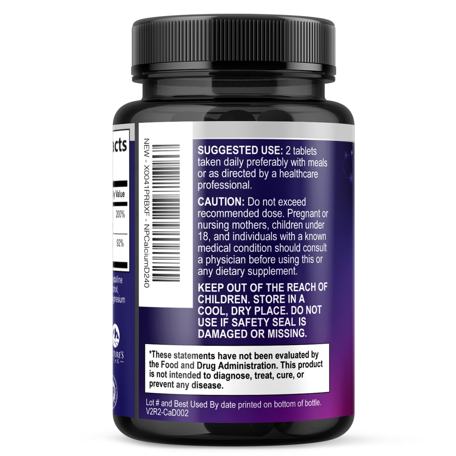 Nature's Peak Calcium D3 Supplement 1200mg displayed with other supplements