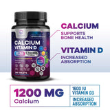 Nature's Peak Calcium D3 Supplement 1200mg ingredients list