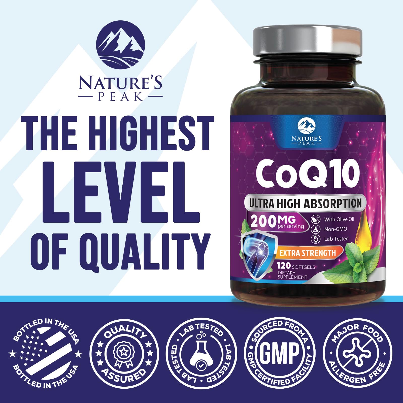 Nature's Peak CoQ10 softgel ingredients list