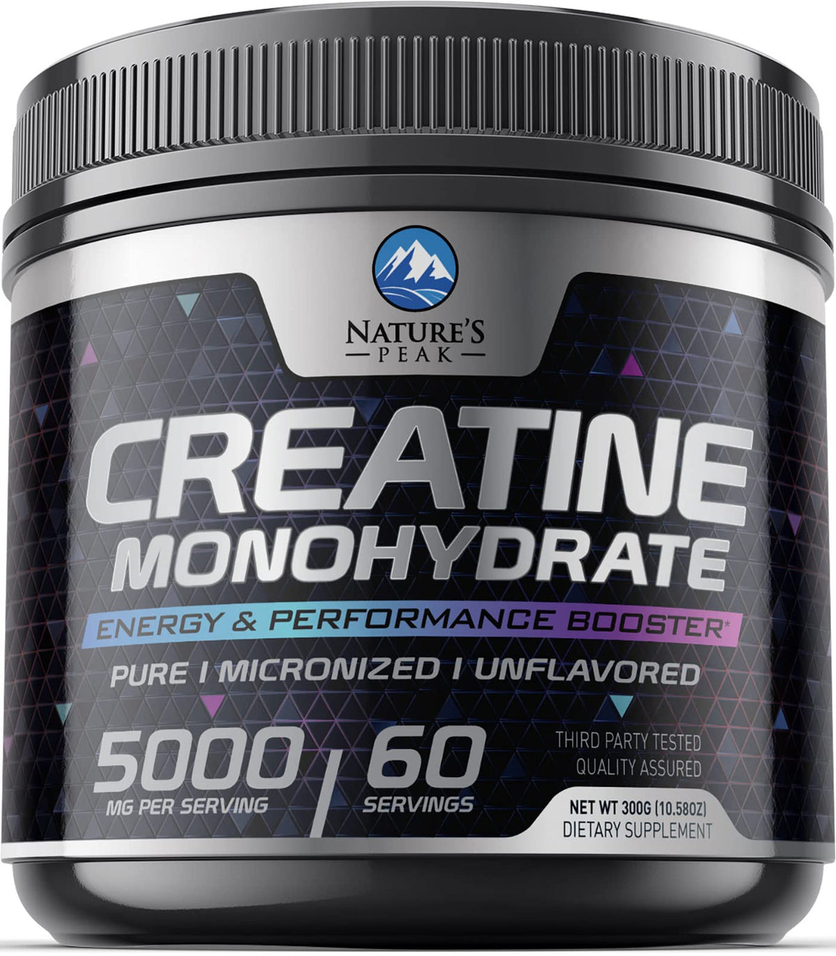 Nature's Peak Creatine Monohydrate 5000mg powder front view packaging