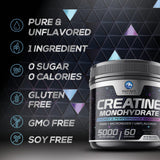 Nature's Peak Creatine Monohydrate powder with fitness accessories