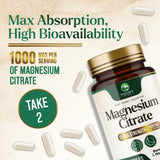 Nature's Peak Magnesium Citrate Supplement 1000mg label details