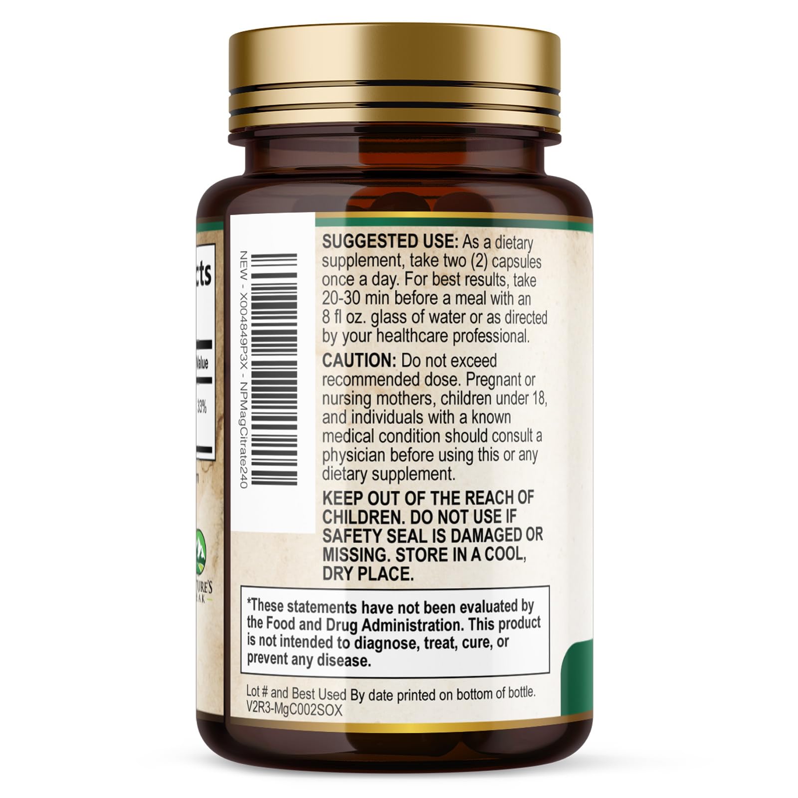Nature's Peak Magnesium Citrate Supplement 1000mg with other supplements