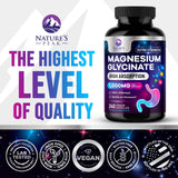 Nature's Peak Magnesium Glycinate 1000mg capsules on a wooden table