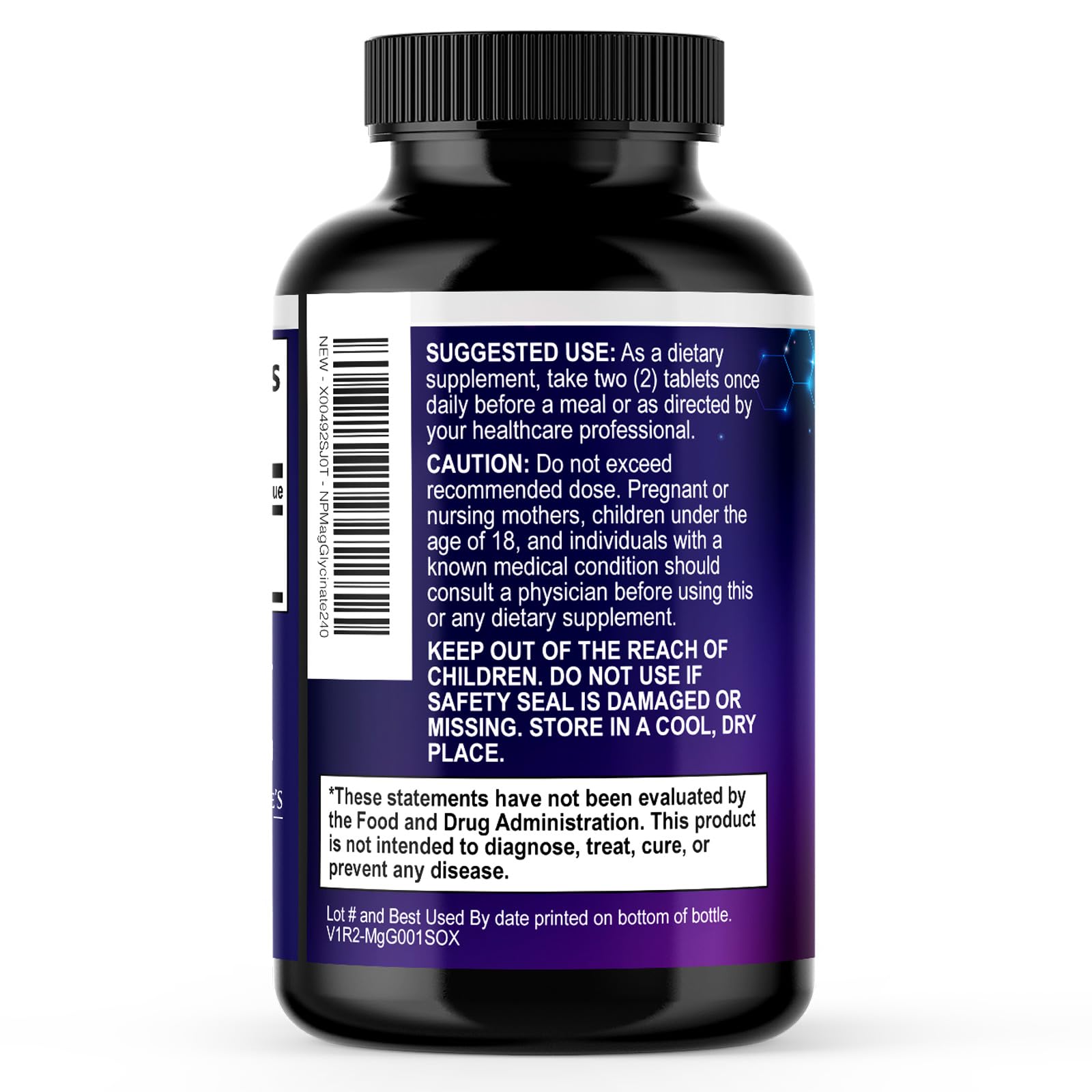 Nature's Peak Magnesium Glycinate 250mg with a measuring spoon