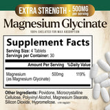Nature's Peak Magnesium Glycinate 500mg supplement bottle side view