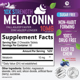 Nature's Peak Melatonin 10mg chewable tablets back view with ingredients