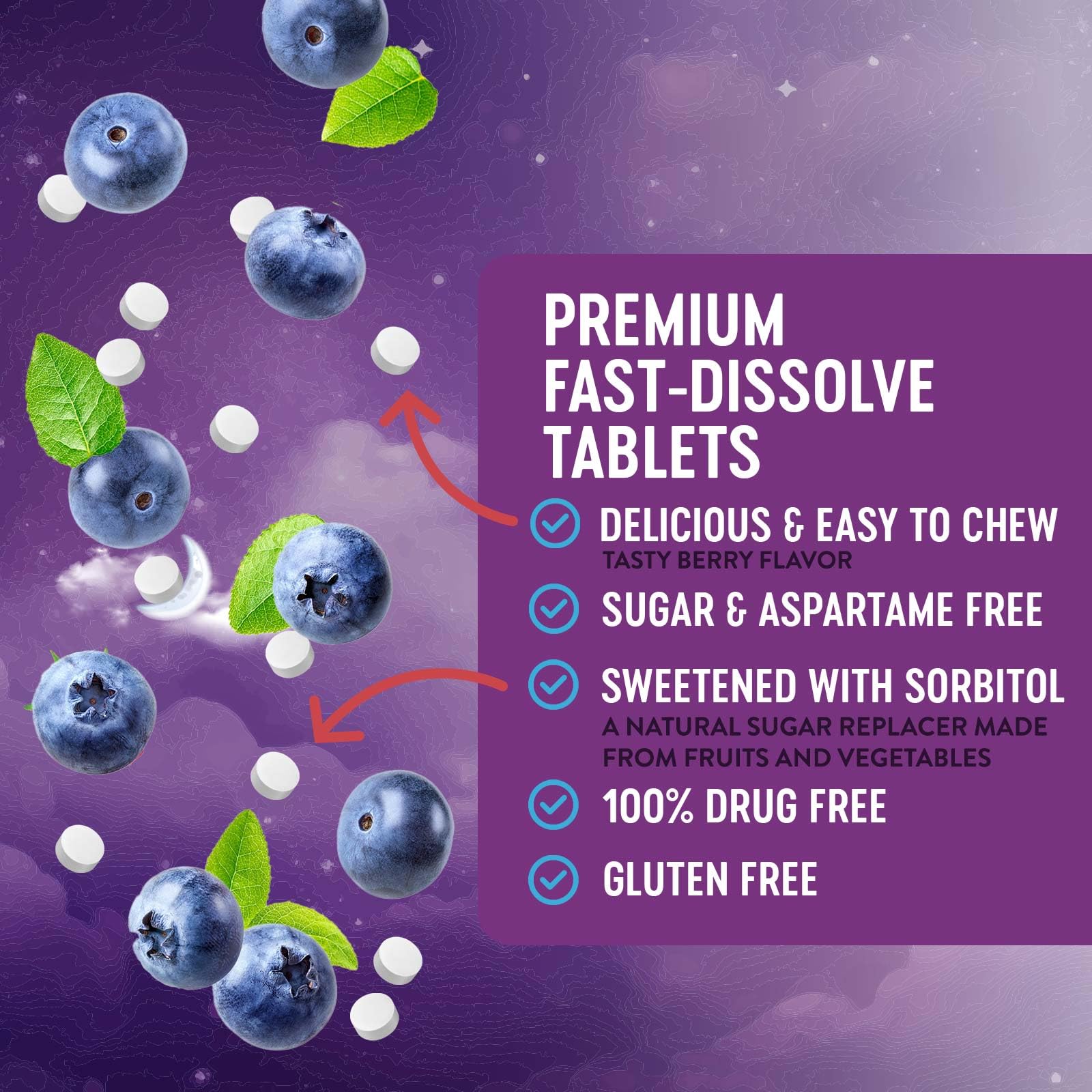 Nature's Peak Melatonin 10mg chewable tablets close-up of one tablet