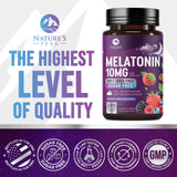 Nature's Peak Melatonin 10mg chewable tablets close-up of tablets