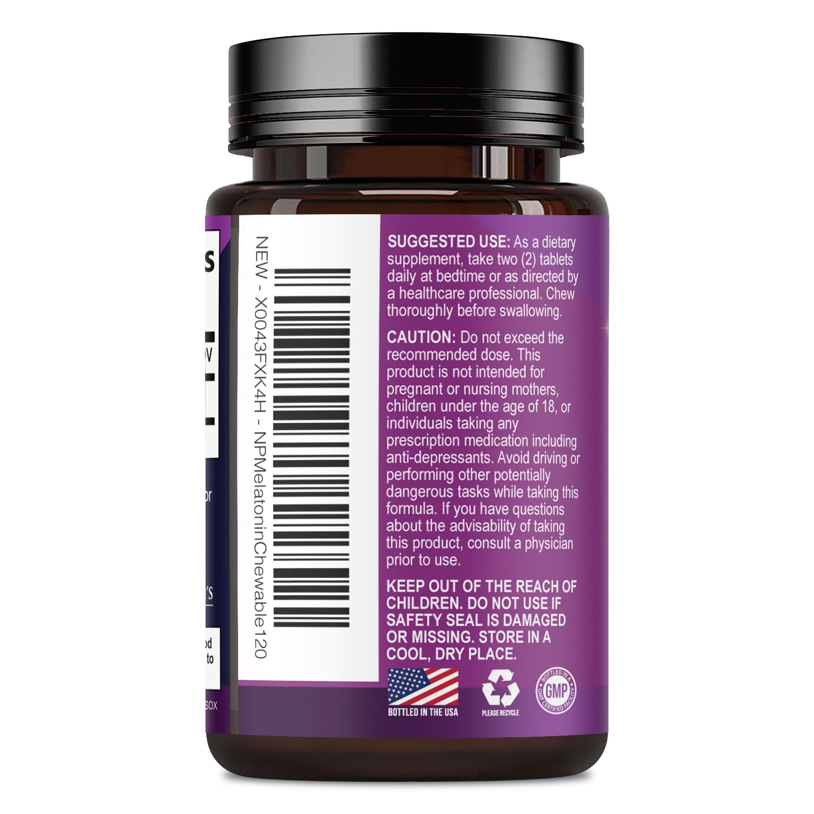 Nature's Peak Melatonin 10mg chewable tablets with berries