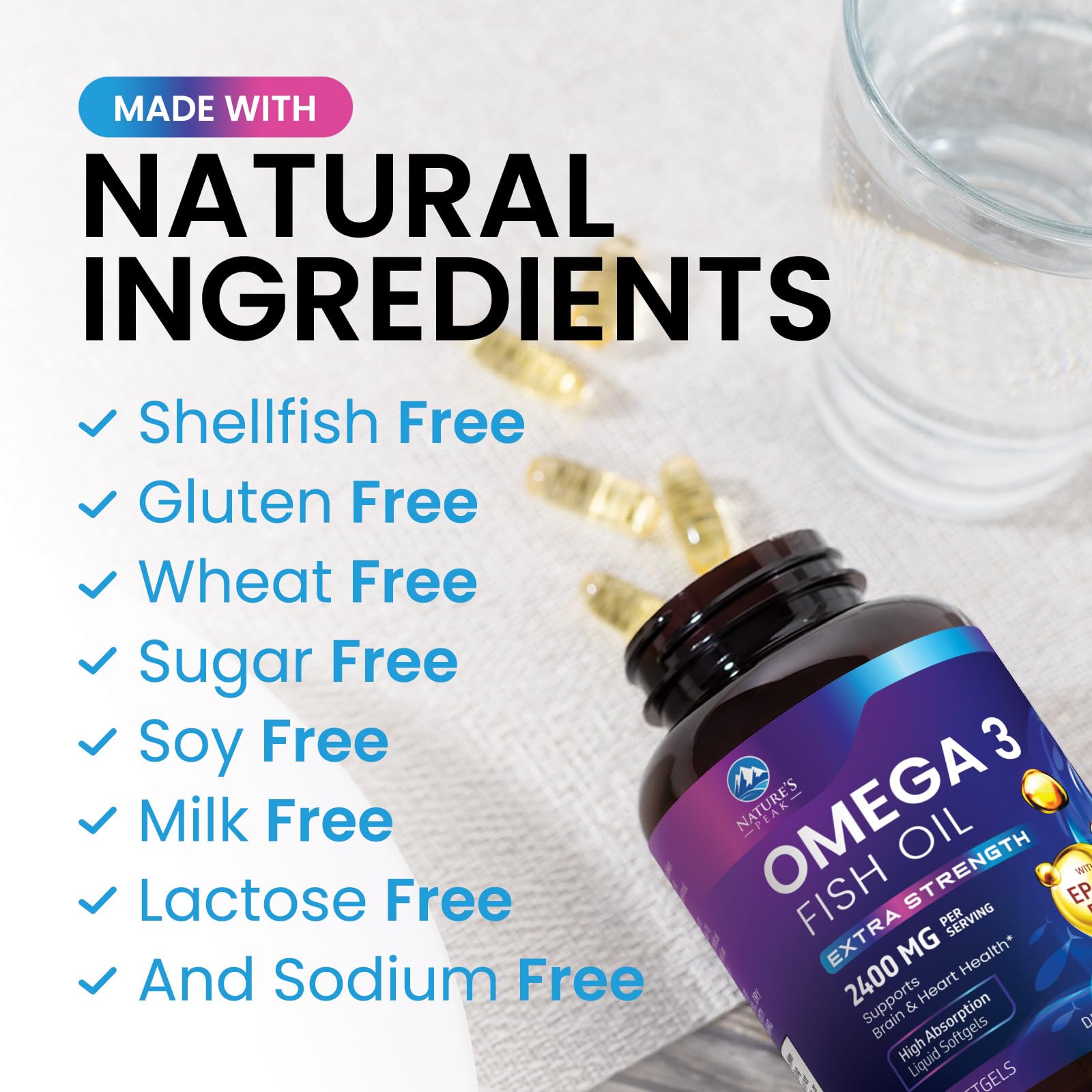 Nature's Peak Omega-3 Fish Oil softgel ingredients list