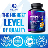 Nature's Peak Omega-3 Fish Oil softgels in a hand for size reference