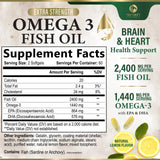 Nature's Peak Omega 3 Fish Oil Supplement 2400mg side view