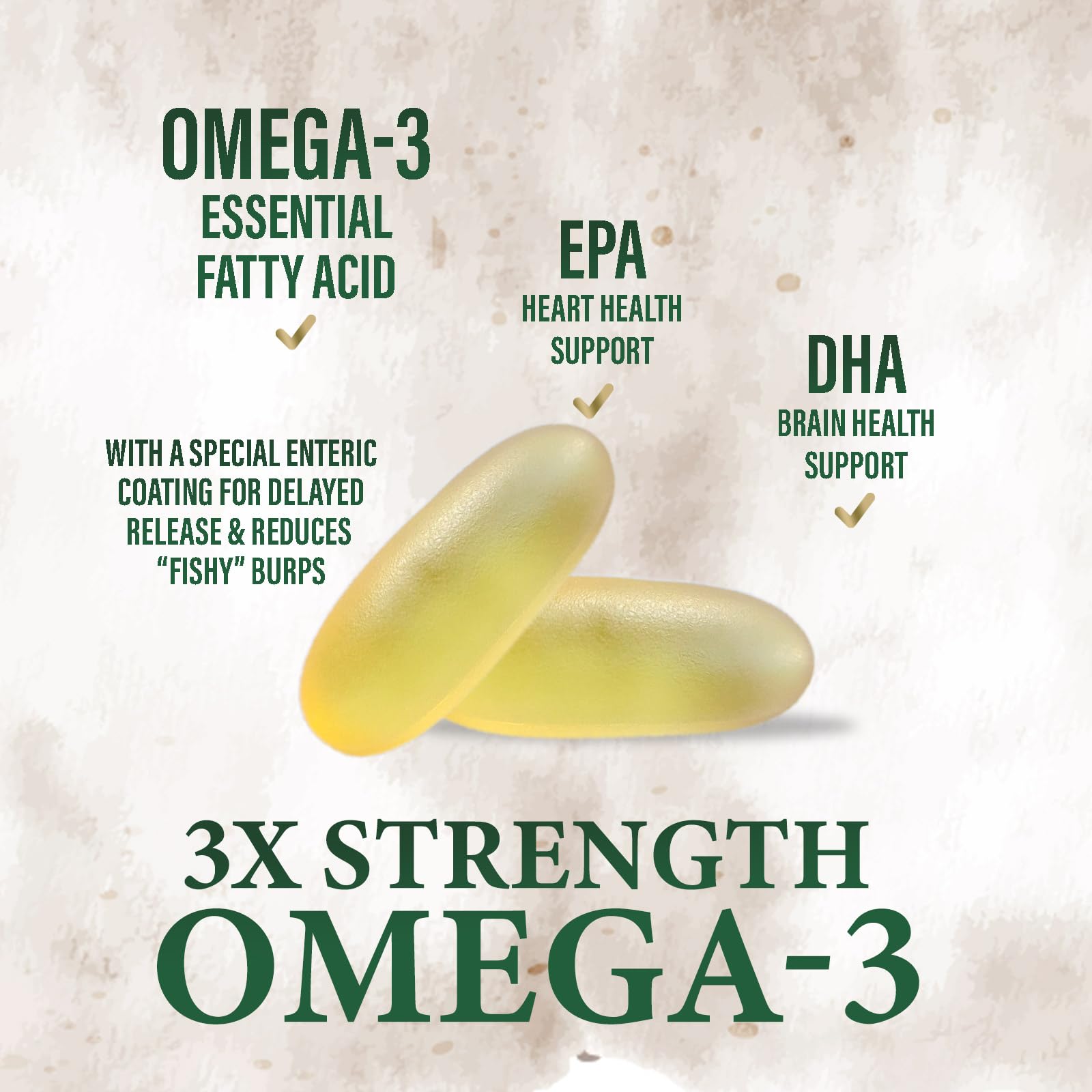 Nature's Peak Omega 3 Fish Oil Supplement 2400mg with lemon flavor