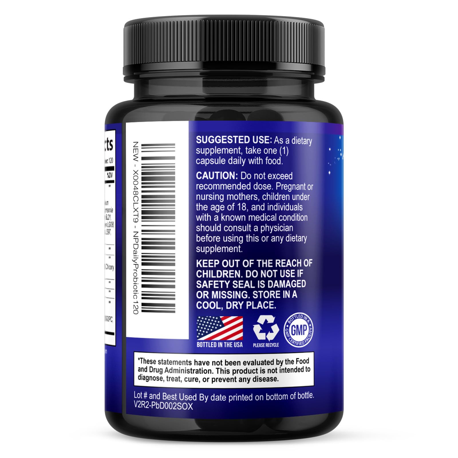 Nature's Peak Prebiotic Supplement capsules in hand