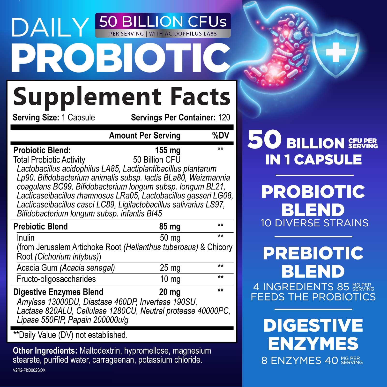 Nature's Peak Prebiotic Supplement label close-up