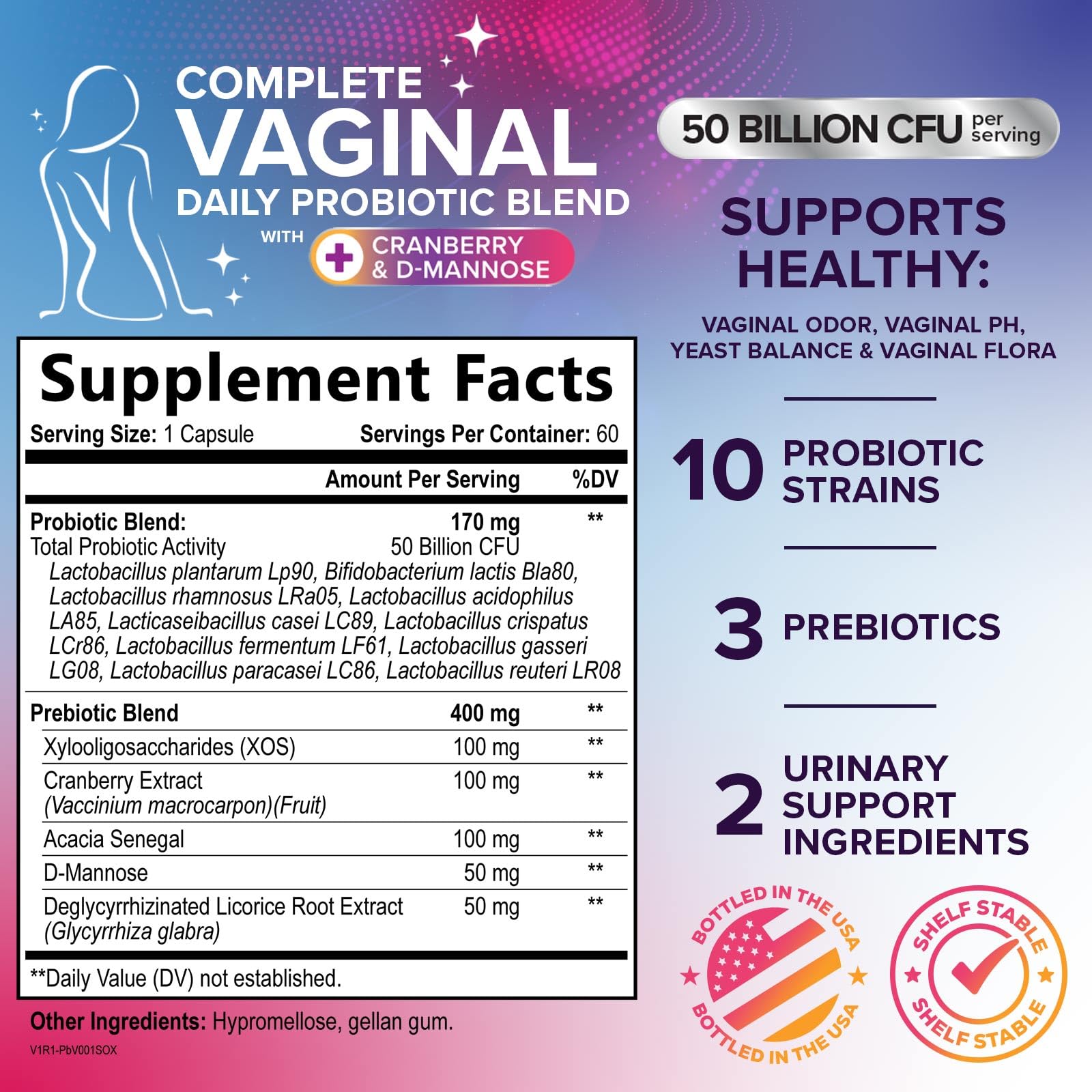 Nature's Peak Probiotic Capsules 50 Billion CFU side view