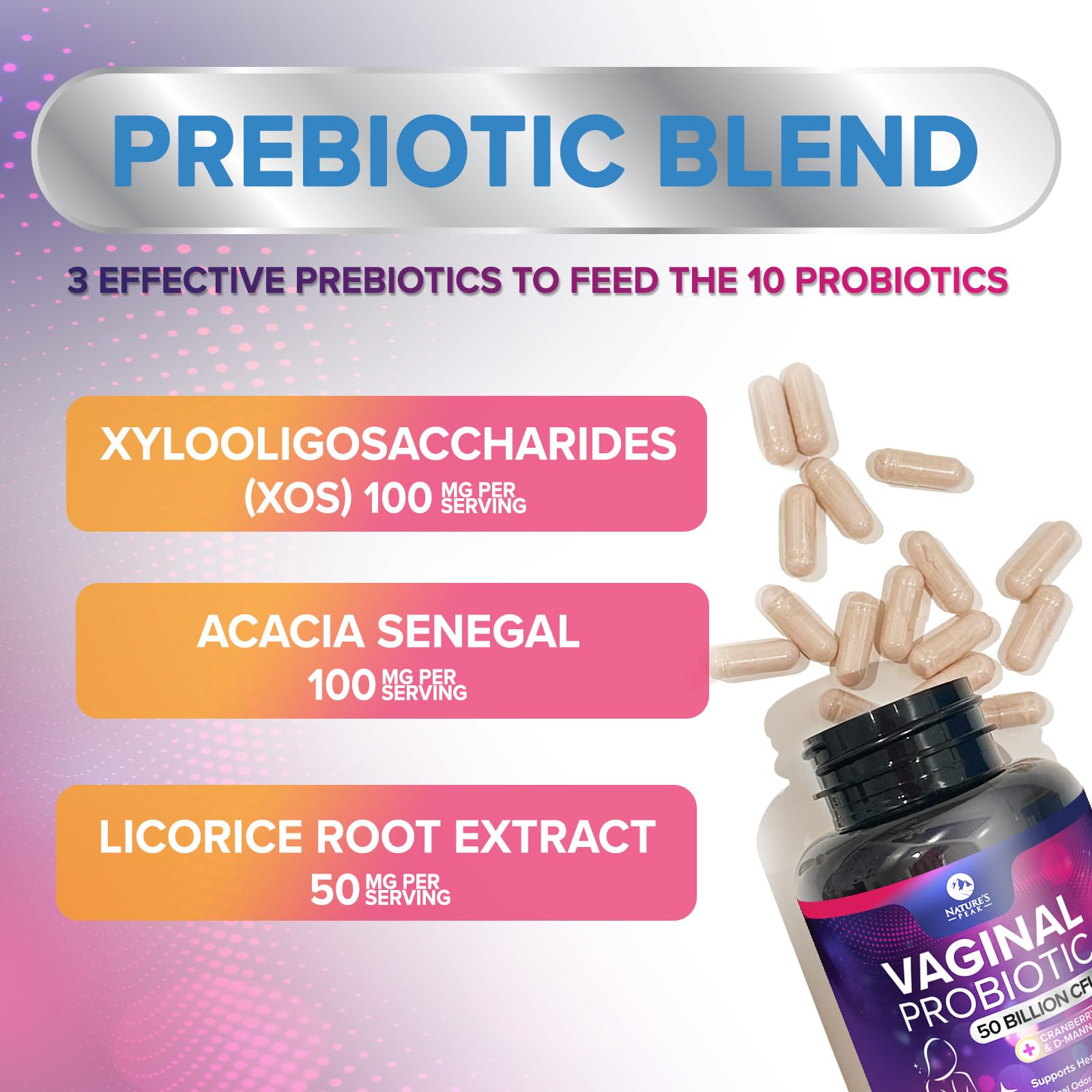 Nature's Peak Probiotic Capsules on a wooden table