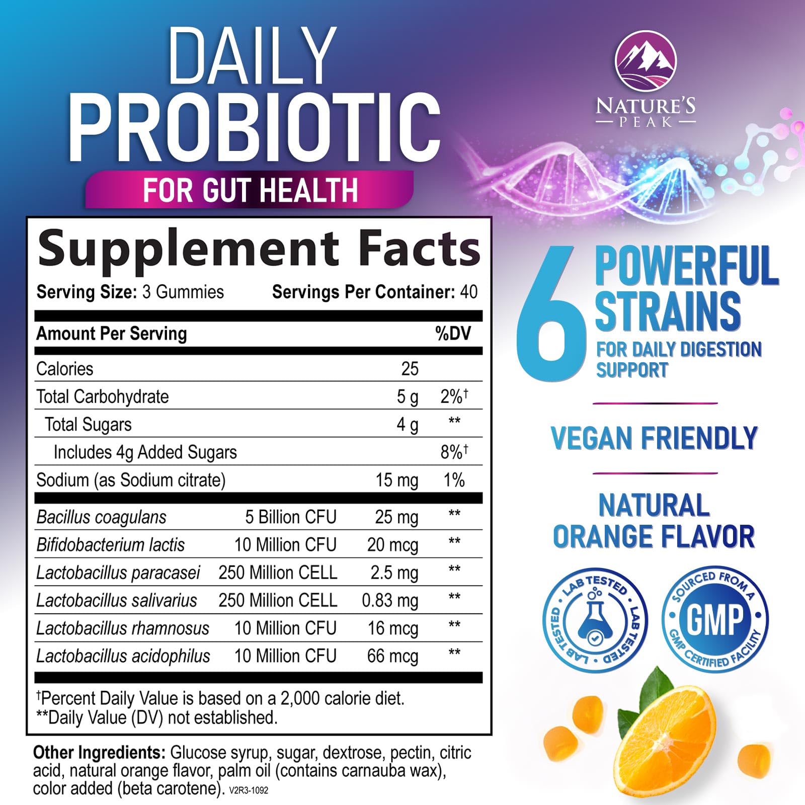 Nature's Peak Probiotic Gummies showing gummy texture