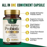Nature's Peak Probiotics 100 Billion CFU nutritional facts